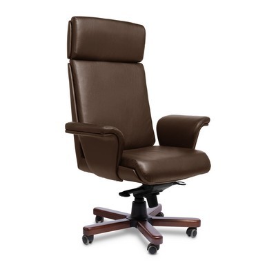 Split A (Коричневая кожа/темный орех) Кресло руководителя