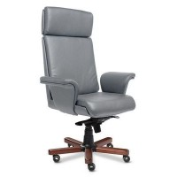 Split A (Серая кожа/темный орех) Кресло руководителя