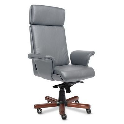 Split A (Серая кожа/темный орех) Кресло руководителя