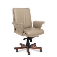 Split B (Бежевая кожа/темный орех) Кресло руководителя