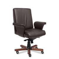 Split B (Коричневая кожа/темный орех) Кресло руководителя