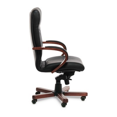 Swing A (Черная кожа/темный орех) Кресло руководителя
