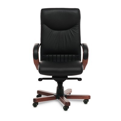 Swing A (Черная кожа/темный орех) Кресло руководителя