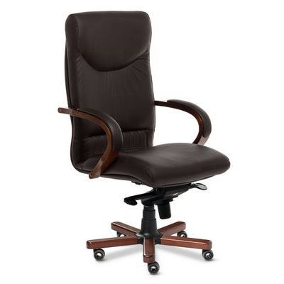 Swing A (Коричневая кожа/темный орех) Кресло руководителя