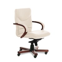 Swing B (Бежевая кожа/темный орех) Кресло руководителя