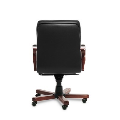 Swing B (Черная кожа/темный орех) Кресло руководителя