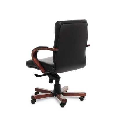 Swing B (Черная кожа/темный орех) Кресло руководителя