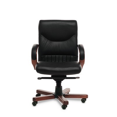 Swing B (Черная кожа/темный орех) Кресло руководителя