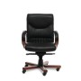 Swing B (Черная кожа/темный орех) Кресло руководителя
