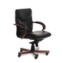 Swing B (Черная кожа/темный орех) Кресло руководителя