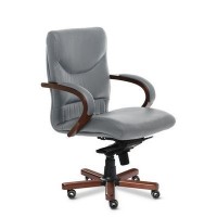 Swing B (Серая кожа/темный орех) Кресло руководителя