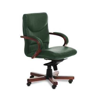 Swing B (Зеленая кожа/темный орех) Кресло руководителя