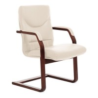 Swing C (Бежевая кожа/темный орех) Конференц-кресло