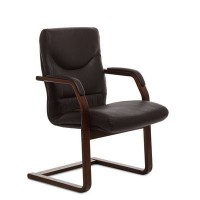 Swing C (Коричневая кожа/темный орех) Конференц-кресло