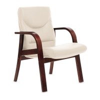 Swing D (Бежевая кожа/темный орех) Конференц-кресло