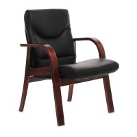 Swing D (Черная кожа/темный орех) Конференц-кресло