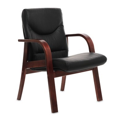 Swing D (Черная кожа/темный орех) Конференц-кресло