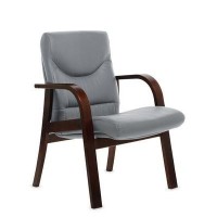 Swing D (Серая кожа/темный орех) Конференц-кресло