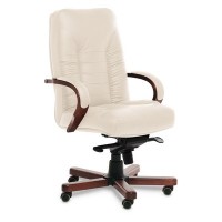 Tango A (Бежевая кожа/темный орех) Кресло руководителя