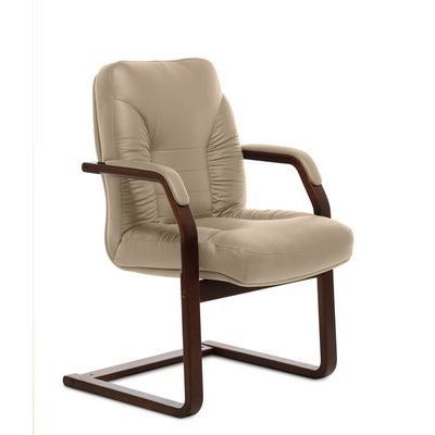 Tango C (Бежевая кожа/темный орех) Конференц-кресло