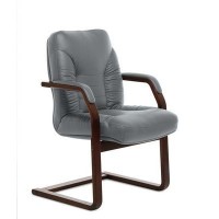 Tango C (Серая кожа/темный орех) Конференц-кресло