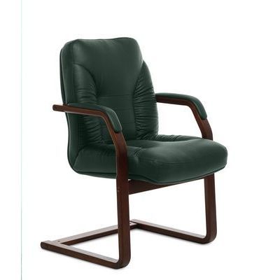 Tango C (Зеленая кожа/темный орех) Конференц-кресло