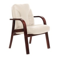 Tango D (Бежевая кожа/темный орех) Конференц-кресло