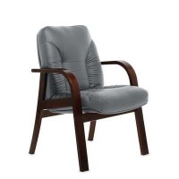 Tango D (Серая кожа/темный орех) Конференц-кресло