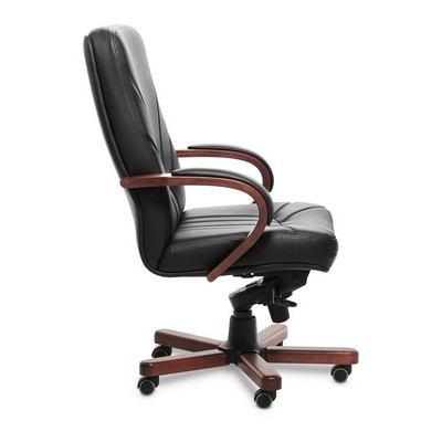 Verona A (Черная кожа/темный орех) Кресло руководителя