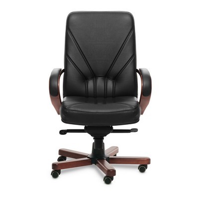 Verona A (Черная кожа/темный орех) Кресло руководителя