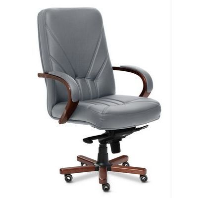 Verona A (Серая кожа/темный орех) Кресло руководителя