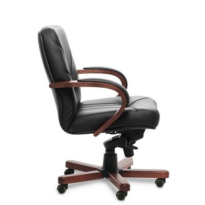 Verona B (Черная кожа/темный орех) Кресло руководителя