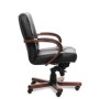 Verona B (Черная кожа/темный орех) Кресло руководителя