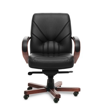 Verona B (Черная кожа/темный орех) Кресло руководителя