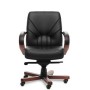 Verona B (Черная кожа/темный орех) Кресло руководителя