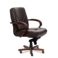 Verona B (Коричневая кожа/темный орех) Кресло руководителя