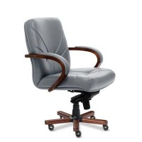 Verona B (Серая кожа/темный орех) Кресло руководителя