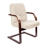 Verona C (Бежевая кожа/темный орех) Конференц-кресло