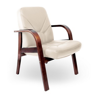 Verona D (Бежевая кожа/темный орех) Конференц-кресло