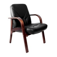 Verona D (Черная кожа/темный орех) Конференц-кресло
