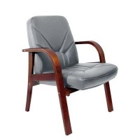 Verona D (Серая кожа/темный орех) Конференц-кресло