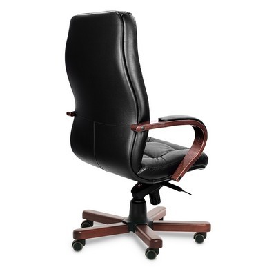 Victoria A (Черная кожа/темный орех) Кресло руководителя