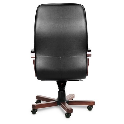 Victoria A (Черная кожа/темный орех) Кресло руководителя