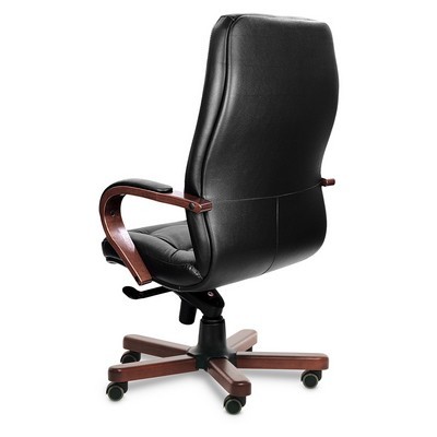 Victoria A (Черная кожа/темный орех) Кресло руководителя