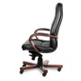 Victoria A (Черная кожа/темный орех) Кресло руководителя