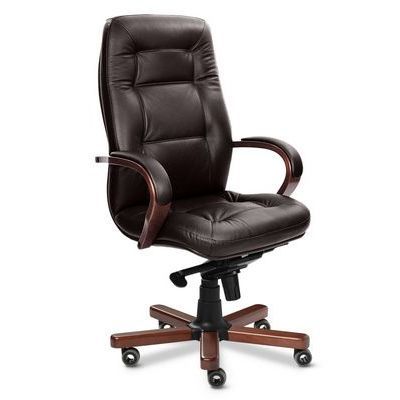 Victoria A (Коричневая кожа/темный орех) Кресло руководителя