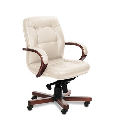 Victoria B (Бежевая кожа/темный орех) Кресло руководителя