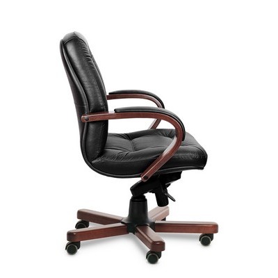 Victoria B (Черная кожа/темный орех) Кресло руководителя