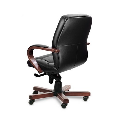 Victoria B (Черная кожа/темный орех) Кресло руководителя