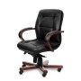 Victoria B (Черная кожа/темный орех) Кресло руководителя